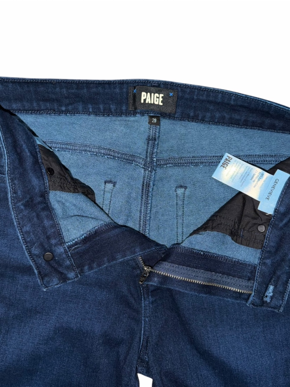 Paige Genevieve High Rise Flare Jeans Novela Dark Wash Women’s Size 29 - Picture 4 of 7